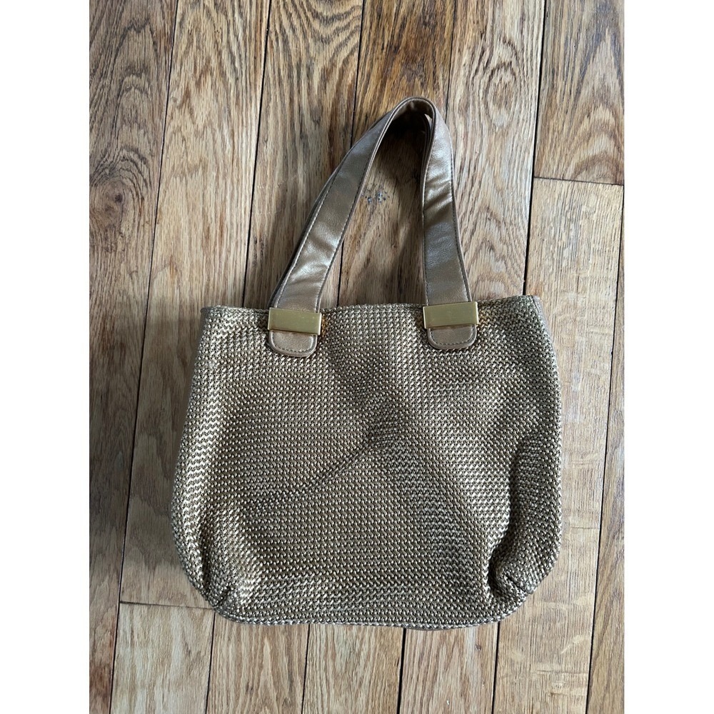 Worthington Gold Woven Shoulder‎ Bag Purse Metallic Evening Party Elegant